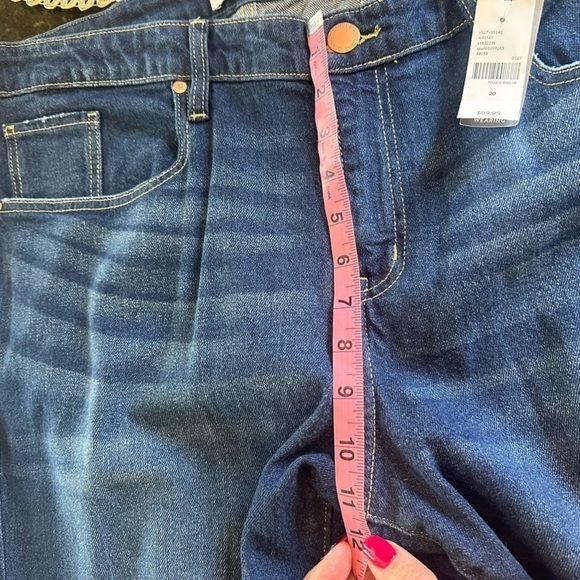 Lane Bryant Women’s Distressed Jeans NWT Size 20 Mid Rise Slim Straight Ankle - Picture 13 of 14